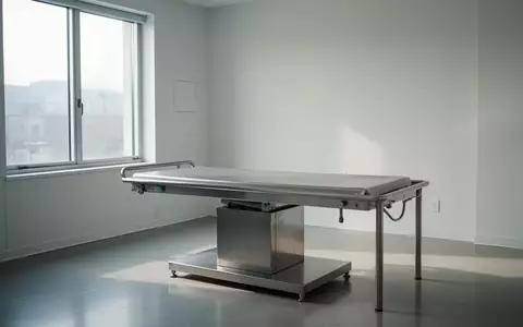 Ein minimalistischer, leerer Untersuchungsraum in einer modernen Klinik mit natürlichem Lichteinfall. - Foto: über boerse-global.de