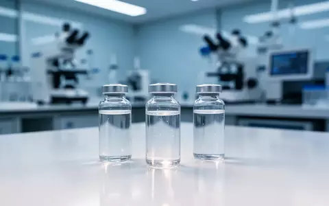 Glasfläschchen mit einer medizinischen Flüssigkeit in einem sterilen, modernen Labor. - Foto: über boerse-global.de