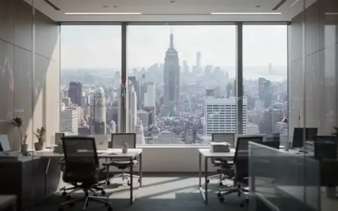 Ein modernes Büro mit Blick auf eine Skyline, das eine professionelle Finanzumgebung symbolisiert. - Foto: über boerse-global.de