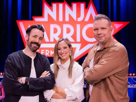 Das neue «Ninja Warrior Germany»-Team: Jan Köppen, Anna Fleischhauer und Wolff Fuss. - Foto: A3508 Rolf Vennenbernd/dpa