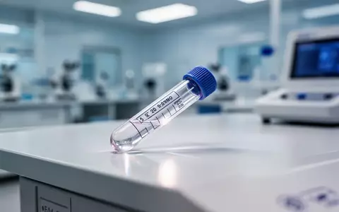 Ein Laborröhrchen auf einem sterilen Labortisch in einer medizinischen Forschungseinrichtung. - Foto: über boerse-global.de