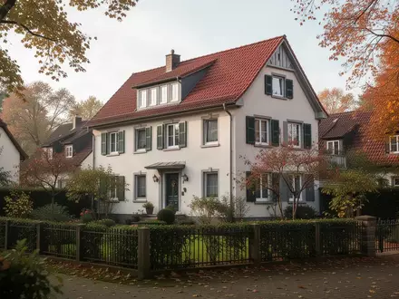Ein gepflegtes Einfamilienhaus in einem ruhigen Wohnviertel bei Tageslicht, das die Themen Immobilienbesitz und Erbe symbolisiert. - Foto: über boerse-global.de