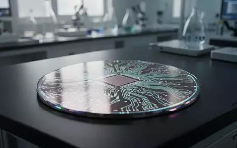 Ein Silizium-Wafer auf einem Arbeitstisch in einer Halbleiter-Fertigungsanlage. - Foto: über boerse-global.de