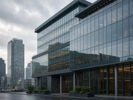 Moderne Glasfassade eines Bürogebäudes in einem Finanzviertel bei bewölktem Tageslicht. - Foto: über boerse-global.de