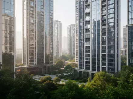 Moderne Wohnhochhäuser in einem Stadtviertel von Hangzhou bei Tageslicht. - Foto: über boerse-global.de