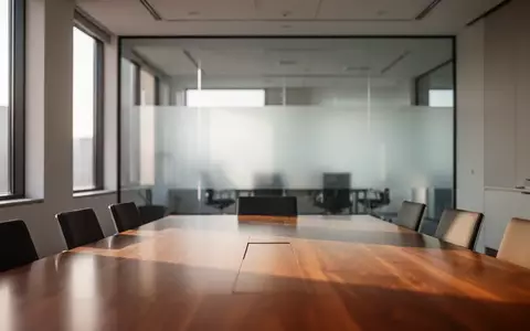 Ein minimalistisch gestalteter, moderner Büroraum mit hellem Tageslicht und einem leeren Konferenztisch. - Foto: über boerse-global.de