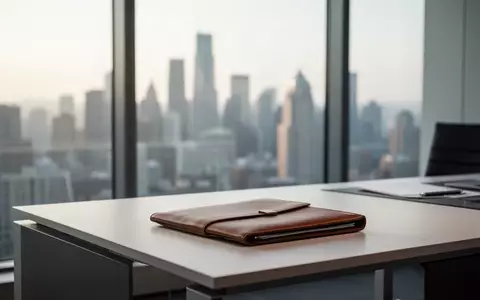 Modernes Bürointerieur mit Schreibtisch und Stadtblick bei natürlichem Licht. - Foto: über boerse-global.de