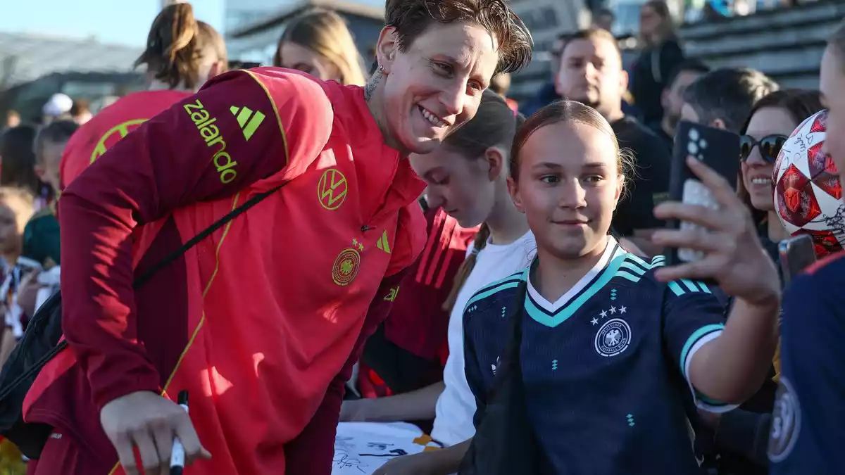 Pausiert in der DFB-Auswahl: Ann-Katrin Berger. (Archivbild)  - Bild: Daniel Löb/dpa