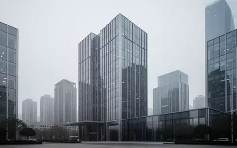 Moderne Glas- und Stahlfassade eines Bürogebäudes in einer chinesischen Großstadt bei bewölktem Himmel. - Foto: über boerse-global.de