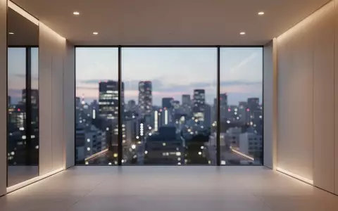 Modernes Interieur in einem Tokioter Bürogebäude bei Dämmerung mit Blick auf die beleuchtete Stadtlandschaft. - Foto: über boerse-global.de