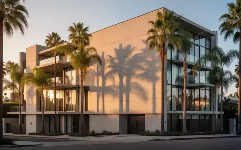Moderne Wohnarchitektur in West Hollywood bei Dämmerlicht. - Foto: über boerse-global.de