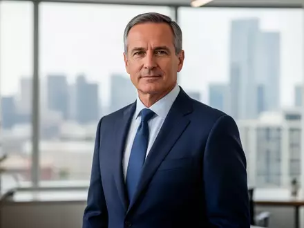 Ein professionell gekleideter Manager in einem modernen Büro mit Blick auf eine Skyline. - Foto: über boerse-global.de