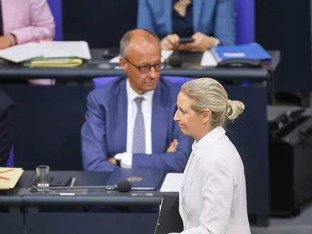 Friedirch Merz und Alice Weidel (Archiv) - Foto: via dts Nachrichtenagentur