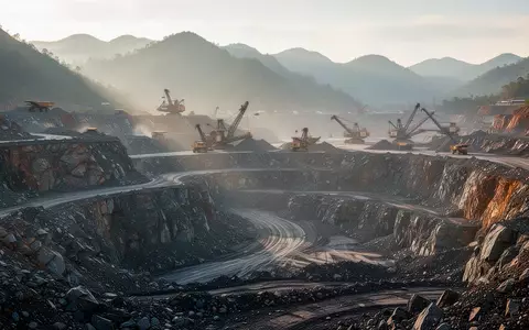 Eine weitläufige Bergbaustätte in einer bergigen Landschaft bei natürlichem Tageslicht. - Foto: über boerse-global.de