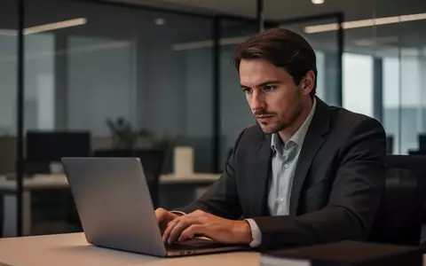 Ein fokussierter Mitarbeiter vor einem Laptop in einem modernen, dezent beleuchteten Büro. - Foto: über boerse-global.de