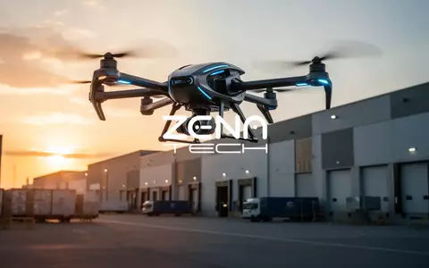 Moderne Industriedrohne über einem Logistikzentrum bei Sonnenuntergang - Foto: über boerse-global.de