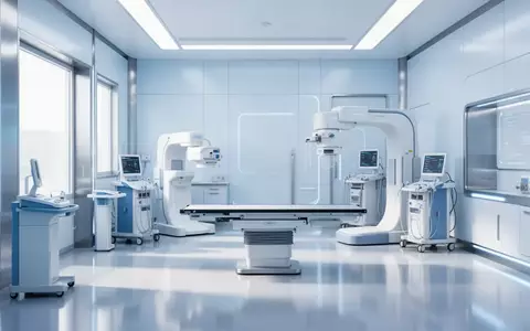 Moderner, steriler Diagnostikraum in einer Klinik mit hochwertiger Medizintechnik in kühlem Licht. - Foto: über boerse-global.de
