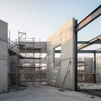 Rohbau eines modernen Gebäudes auf einer Baustelle in Hessen bei Tageslicht. - Foto: über boerse-global.de
