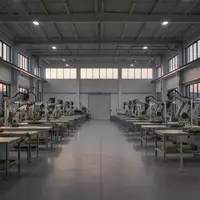Eine leere, moderne Industriehalle mit stillstehenden Maschinen und natürlichem Lichteinfall. - Foto: über boerse-global.de