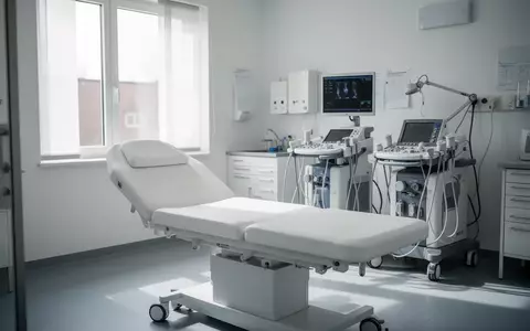 Ein heller, steriler Behandlungsraum in einer Arztpraxis mit einer Untersuchungsliege und medizinischer Ausstattung. - Foto: über boerse-global.de