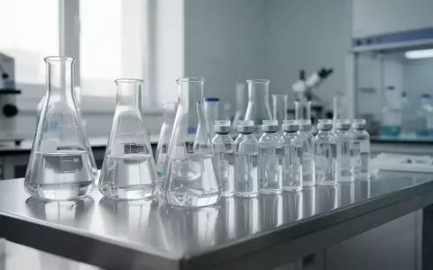 Ein steriles, modernes biomedizinisches Labor mit gläsernen Laborgefäßen auf einer Edelstahlarbeitsfläche. - Foto: über boerse-global.de
