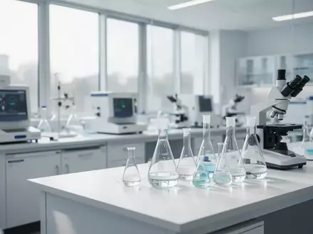 Ein modernes, helles klinisches Forschungslabor mit wissenschaftlichen Laborgeräten und sterilen Arbeitsflächen. - Foto: über boerse-global.de
