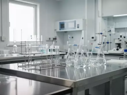 Ein steriles, modernes Labor mit Edelstahloberflächen und Glasbehältern in einer klinischen Forschungsumgebung. - Foto: über boerse-global.de