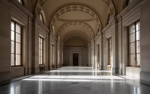 Ein leerer, architektonisch beeindruckender Flur in einem Regierungsgebäude mit Marmorböden und einfallendem Tageslicht. - Foto: über boerse-global.de