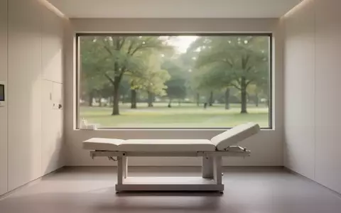 Ein heller, ruhiger Behandlungsraum in einem Krankenhaus mit Blick auf eine grüne Umgebung. - Foto: über boerse-global.de