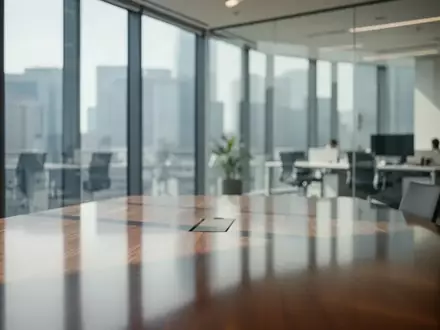Modernes, helles Bürointerieur mit poliertem Konferenztisch und natürlichem Lichteinfall. - Foto: über boerse-global.de
