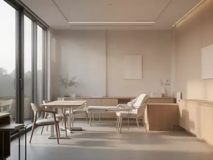 Ein minimalistischer, lichtdurchfluteter Raum in einer modernen medizinischen Einrichtung mit neutralen Farben. - Foto: über boerse-global.de