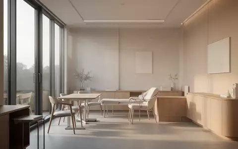 Ein minimalistischer, lichtdurchfluteter Raum in einer modernen medizinischen Einrichtung mit neutralen Farben. - Foto: über boerse-global.de