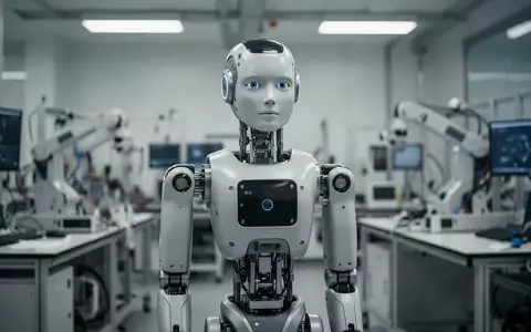Ein hochmoderner humanoider Roboter-Prototyp in einem hellen, professionellen Laborumfeld. - Foto: über boerse-global.de