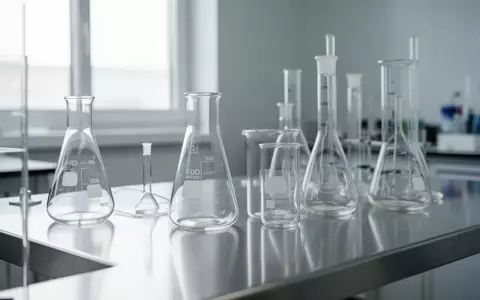 Moderne Laborumgebung mit Glasgefäßen auf einer Edelstahloberfläche in einer hellen, sterilen Atmosphäre. - Foto: über boerse-global.de