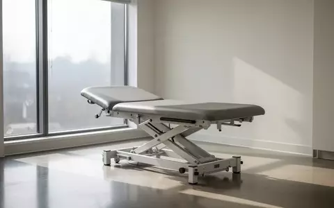 Ein minimalistischer, heller Behandlungsraum in einer physiotherapeutischen Praxis mit einer medizinischen Untersuchungsliege. - Foto: über boerse-global.de