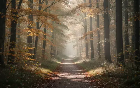 Ein ruhiger Waldweg im herbstlichen Licht, der zu einem Spaziergang einlädt. - Foto: über boerse-global.de