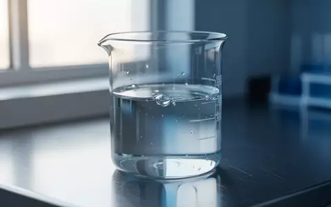 Ein klares Glasgefäß mit einer Flüssigkeit in einem modernen, hellen Labor vor einem unscharfen Hintergrund. - Foto: über boerse-global.de