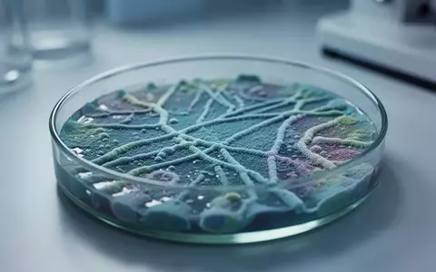 Mikroskopische Aufnahme einer biologischen Zellkultur in einer Laborschale, die Forschung an der Zusammensetzung der Darmflora symbolisiert. - Foto: über boerse-global.de