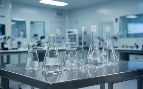 Moderne Laborumgebung mit Glasgefäßen auf einer Edelstahloberfläche in einer sauberen, wissenschaftlichen Atmosphäre - Foto: über boerse-global.de