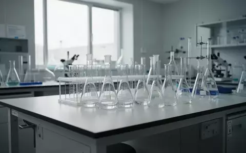 Ein steriles, modernes Labor mit gläsernen Laborgefäßen auf einer sauberen Arbeitsfläche bei Tageslicht. - Foto: über boerse-global.de