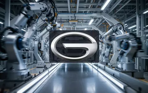 Moderne Automobil-Fertigungsstraße in einer hochtechnisierten Fabrikhalle bei atmosphärischer Beleuchtung. - Foto: über boerse-global.de