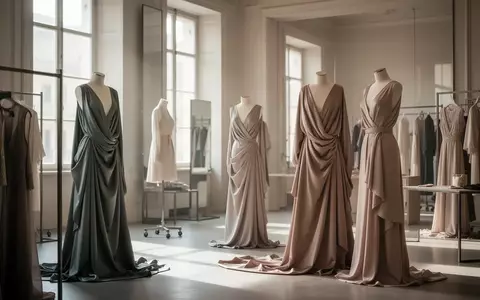 Luxuriöses Modeatelier mit drapierten Stoffen und Schneiderpuppen in natürlichem Licht. - Foto: über boerse-global.de