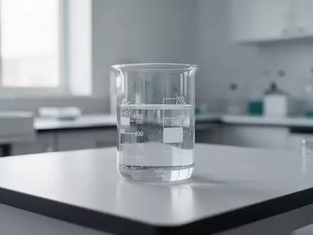 Ein steriler Labortisch mit einem Glasbecher in einer hellen, modernen Laborumgebung. - Foto: über boerse-global.de