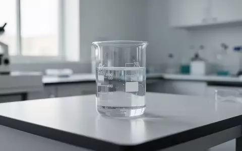 Ein steriler Labortisch mit einem Glasbecher in einer hellen, modernen Laborumgebung. - Foto: über boerse-global.de