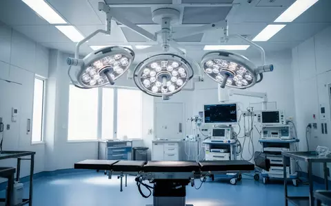Moderner, steriler Operationssaal mit medizinischen Beleuchtungssystemen und technischer Ausstattung in einem Krankenhaus. - Foto: über boerse-global.de