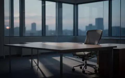 Ein ruhiger, leerer Arbeitsplatz in einem Büro bei Dämmerung mit weichem Licht und Schattenwurf. - Foto: über boerse-global.de