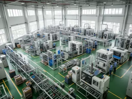Moderne Produktionshalle in einer Fabrik in Taichung mit hochmodernen Fertigungsanlagen. - Foto: über boerse-global.de