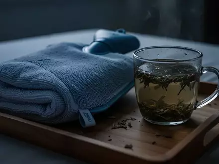 Symbolbild: Wärmflasche, Handtuch und Kräutertee - Foto: über boerse-global.de