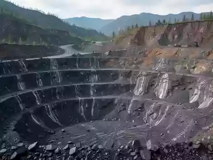 Ein offener Graphit-Tagebau in einer bergigen Landschaft bei natürlichem Tageslicht. - Foto: über boerse-global.de