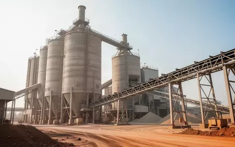 Moderne Zementfabrik mit großen Silos und Förderbändern unter freiem Himmel. - Foto: über boerse-global.de